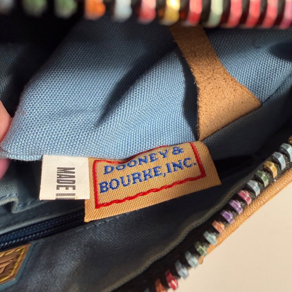 Dooney & Bourke Vintage Multicolored Stars Barrel Shoulder Bag Rainbow Zipper - Picture 15 of 16